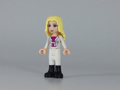 Liza, White Riding Pants, Magenta Top and White Jacket with Bow